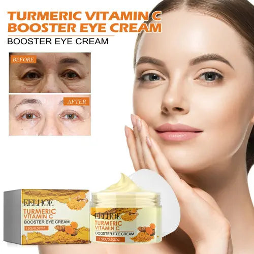 EELHOE Curcuma Crème pour les yeux Curcuma Vitamine C Crème hydratante pour les yeux pour réduire les lignes des yeux et soin de la peau.