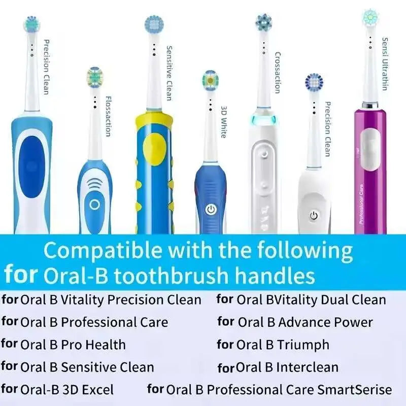 Têtes de Brosse à Dents de Remplacement Compatible Oral-B Braun - Lot de 4/12/16/20 Pièces Professionnelles