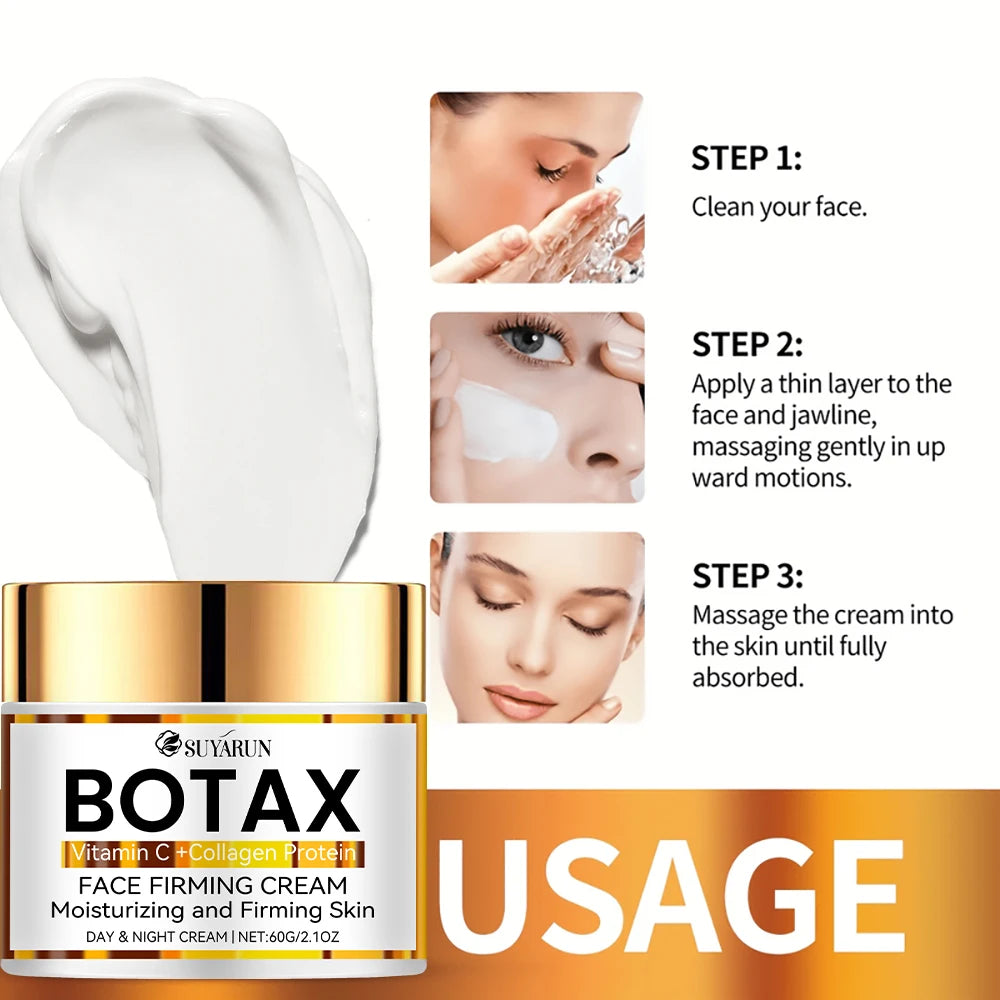 Crème visage anti-âge professionnelle Botax SUYARUN | Formule de réduction des rides et de resserrement de la peau | Ingrédients naturels.