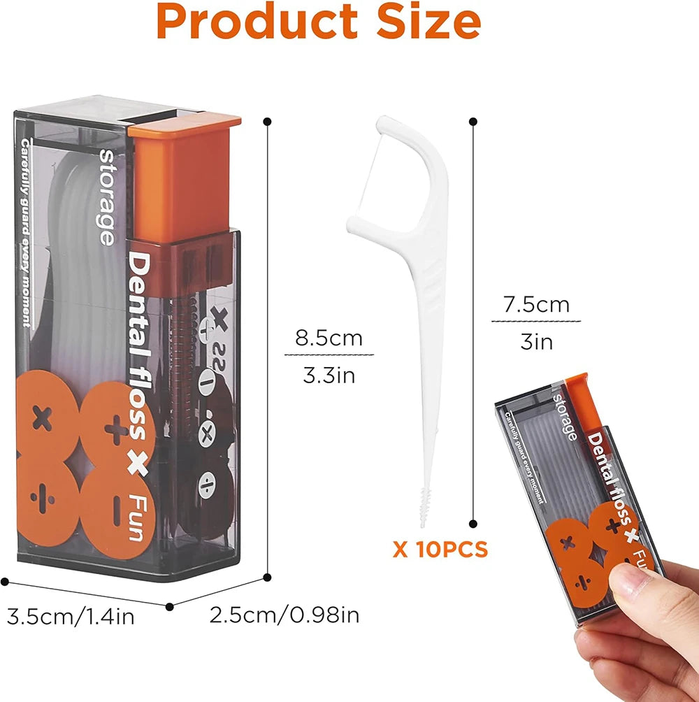 Automatic Dental Floss Storage Box Pop-Up Dental Floss Dispenser With 10Pcs Floss Dental Oral Hygiene Care Portable