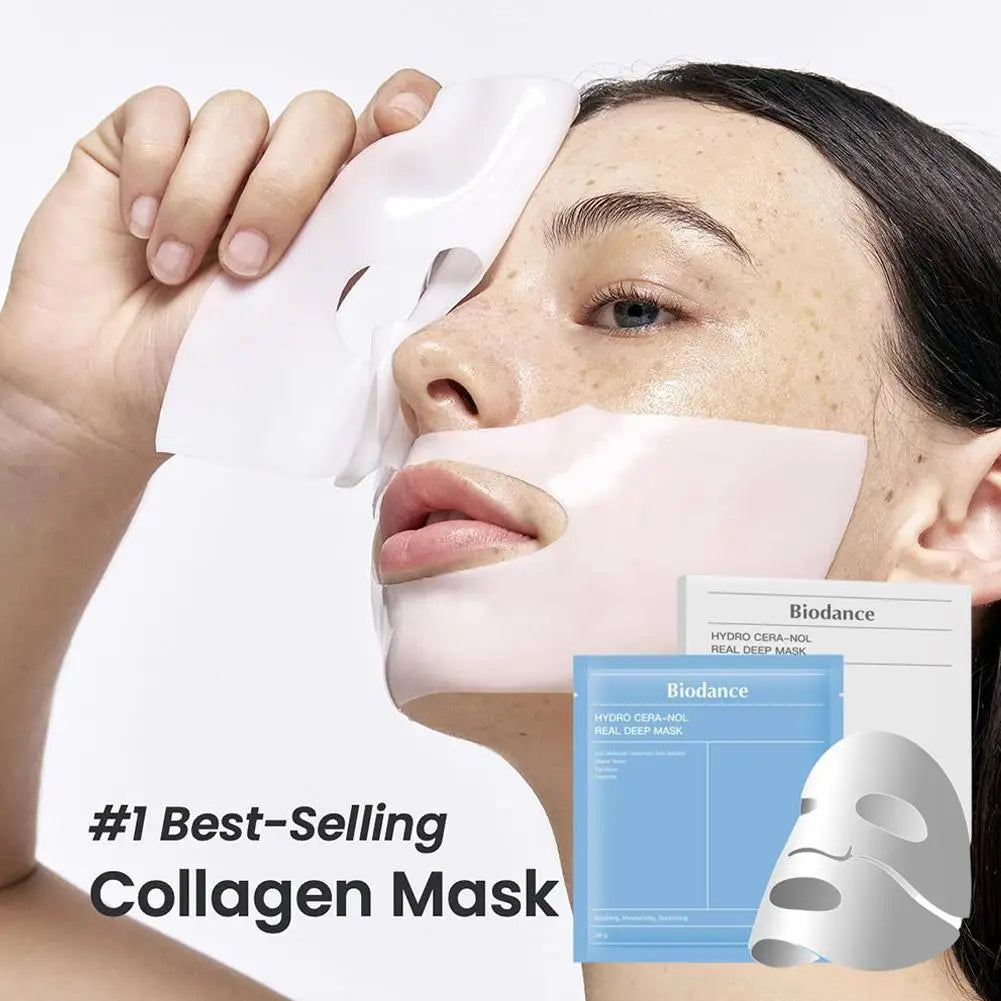 Biodance Professional Bio-Collagen Sheet Mask 34g*4pcs Travel Size Cream Mask Pink for Moisturizing Firming Face Made Crystal