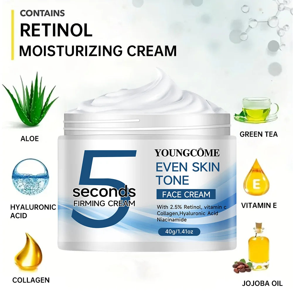 Crème Visage 5 Secondes - Lissante Raffermissante Anti-Poches Anti-Âge
