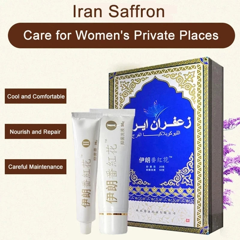 Crème Blanche au Safran Iranien Leucoplasie Vulvaire Soin Intime Vaginal Réparatrice Massage Santé Hygiène Féminine