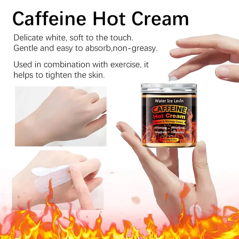 60g Caffeine Hot Massage Cream - Deeply Nourishing and Firming Moisturizer for Face and Body, Ideal for Post-Workout, Enhances Moisturizing System, Moisturizing Cream