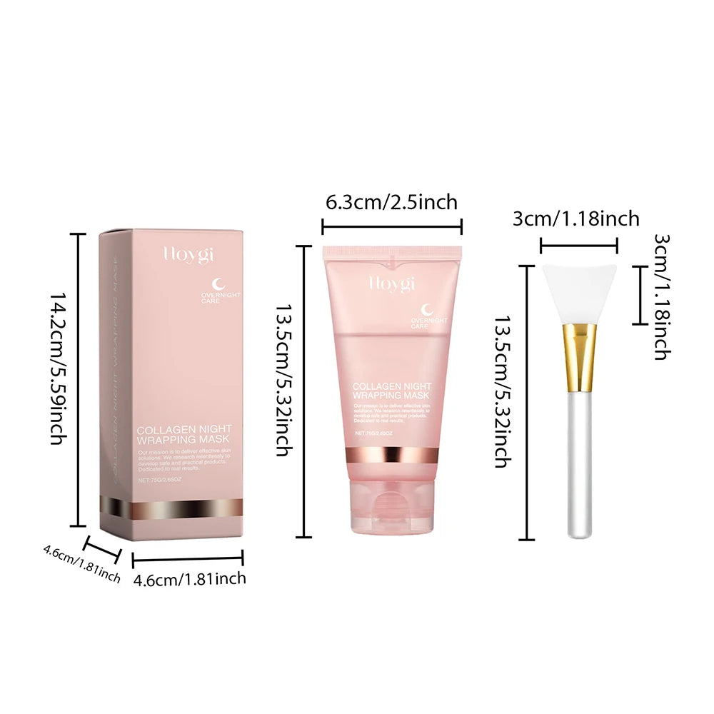 Masque Collagène Nuit 75g - Raffermissant Éclat - Hydratation & Rajeunissement