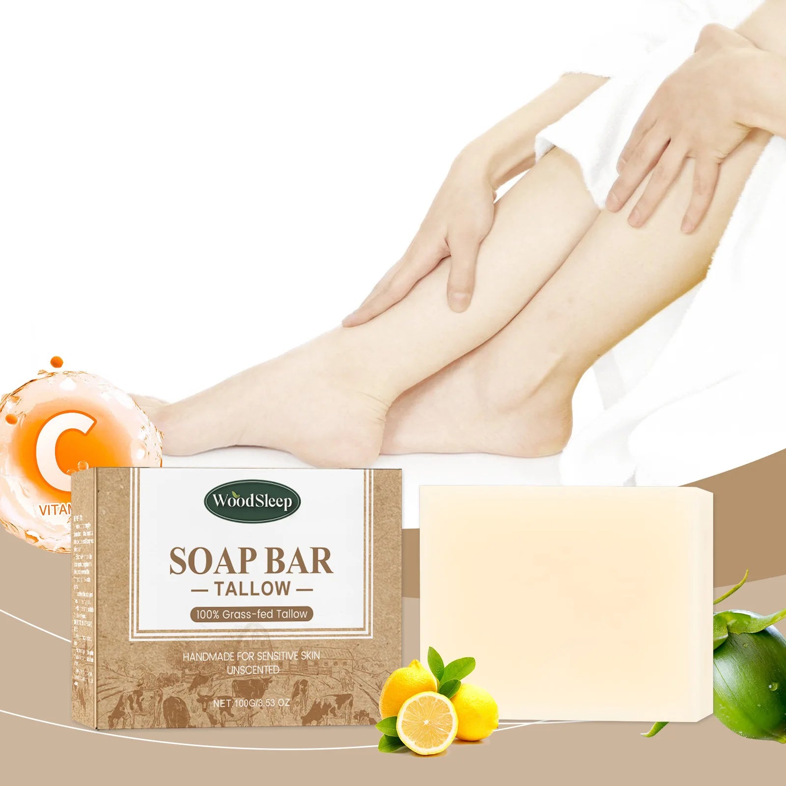 Savon Suif Nettoyage Profond - Contrôle Sébum Réduit Points Noirs Éclaircit Hydrate Améliore Teint Terne