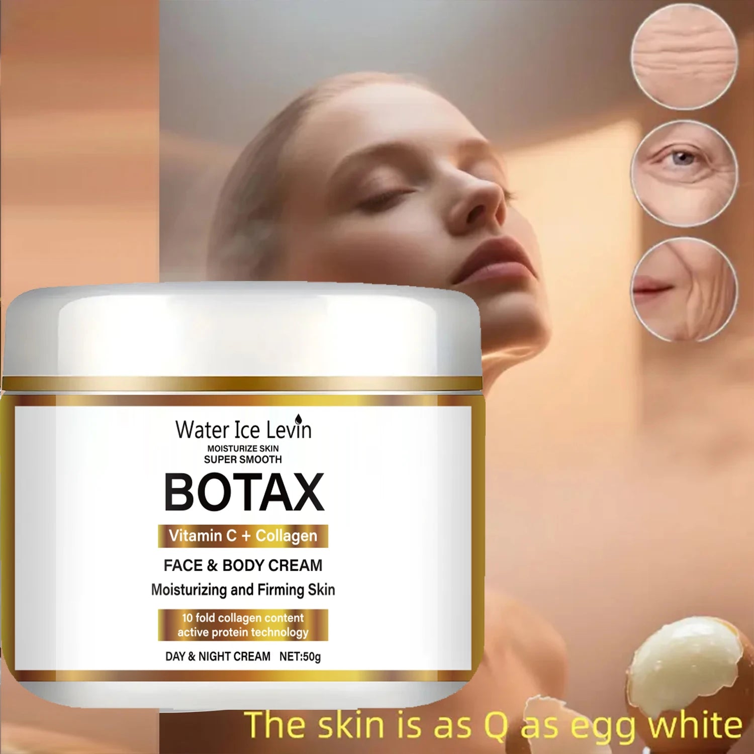 Crème Niacinamide Collagène - Raffermissante Hydratante Visage Jour Nuit Vitamine C Peau Sensible