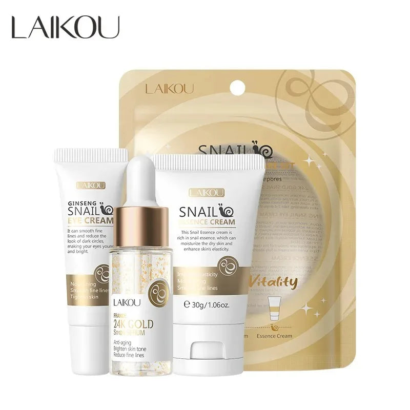 Kit Voyage LAIKOU Vitamine C - Sérum, Crème Yeux & Visage