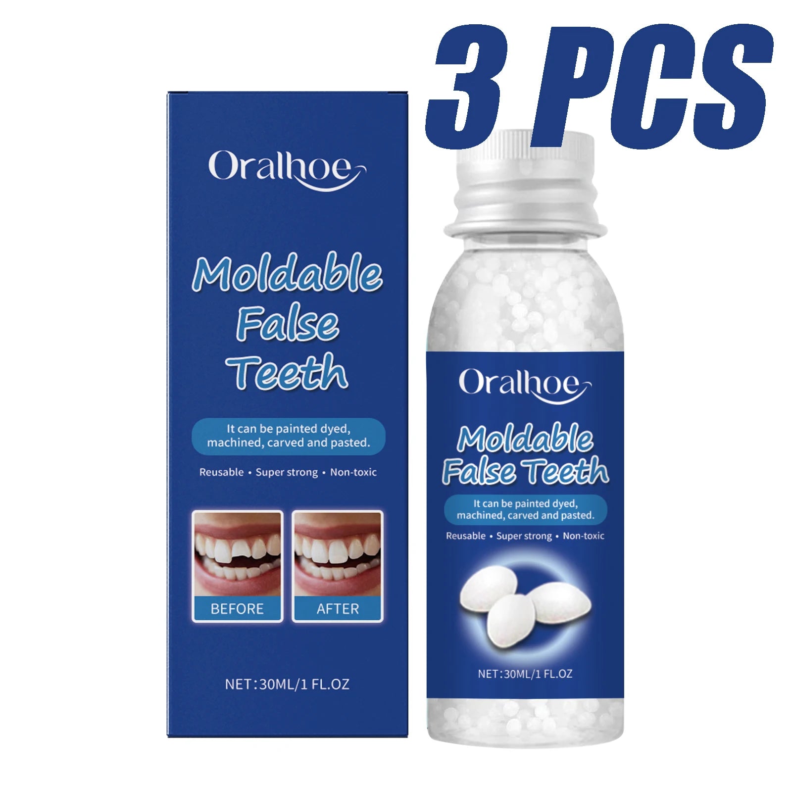 Colle Dentaire en Résine Solide 30ml - Réparation Temporaire des Dents et Comblement des Espaces