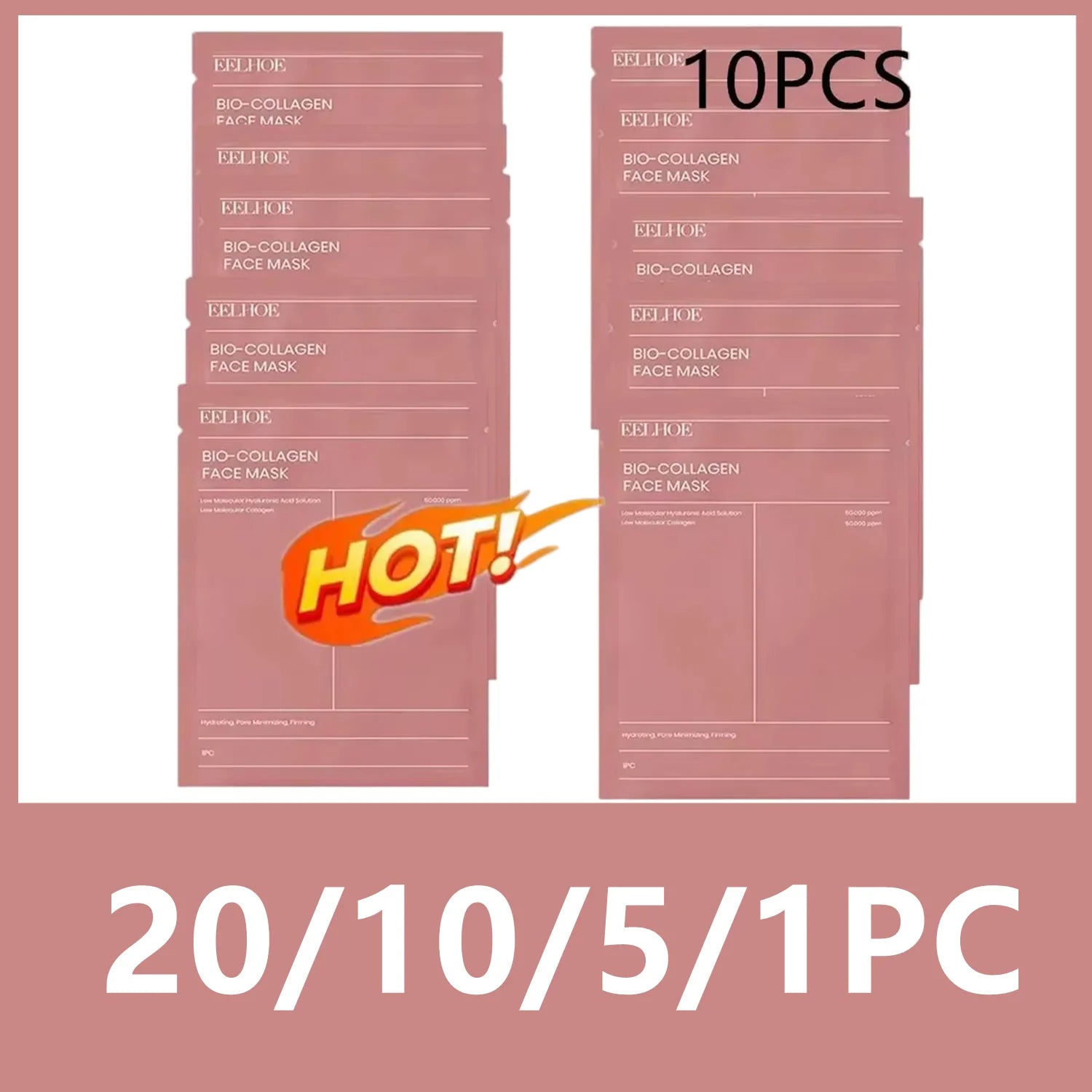 Masque Visage Bio Collagène - Hydratation Nuit Rafraîchissant Illuminant