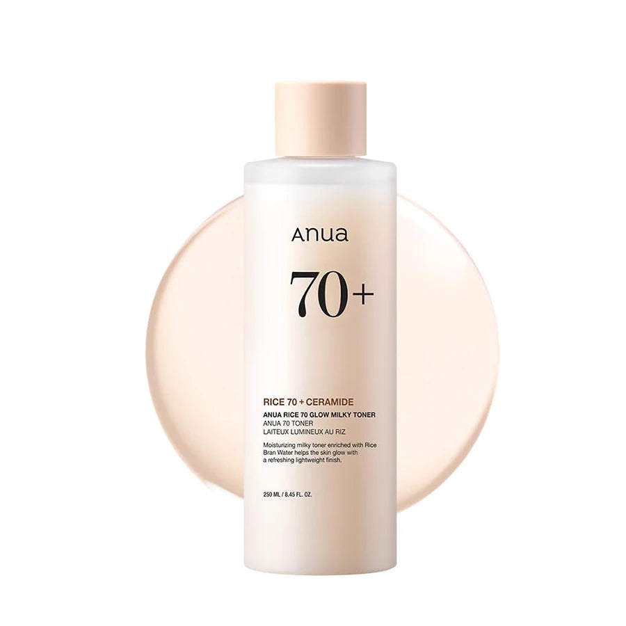 Toner Laiteux Anua Rice 70 Glow Avec 70 % D’Eau De Riz Et De Céramide - Toner Facial Éclaircissant Hydratant Pour La Peau De Verre Et Le Contrôle Du Sébum