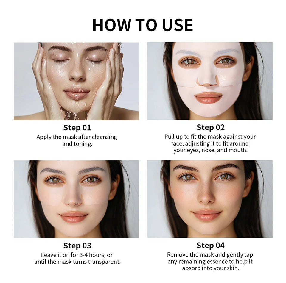 Masque Visage Bio-Collagène Profond - Resserrement Pores Hydratation Nuit