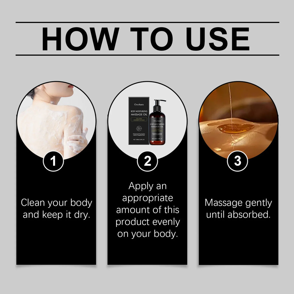 Body Moisturizing Massage Oil Nourishing Smoothing Tightening Soothing Glowing Brightening Reduce Wrinkles Soft Body Massage Oil