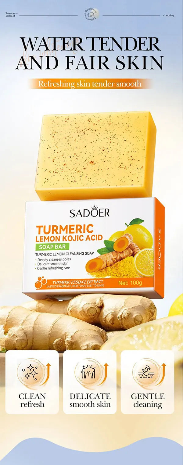 Savon à l’huile essentielle de citron à l’acide kojique, savon à particules givré, savon exfoliant physique fait à la main