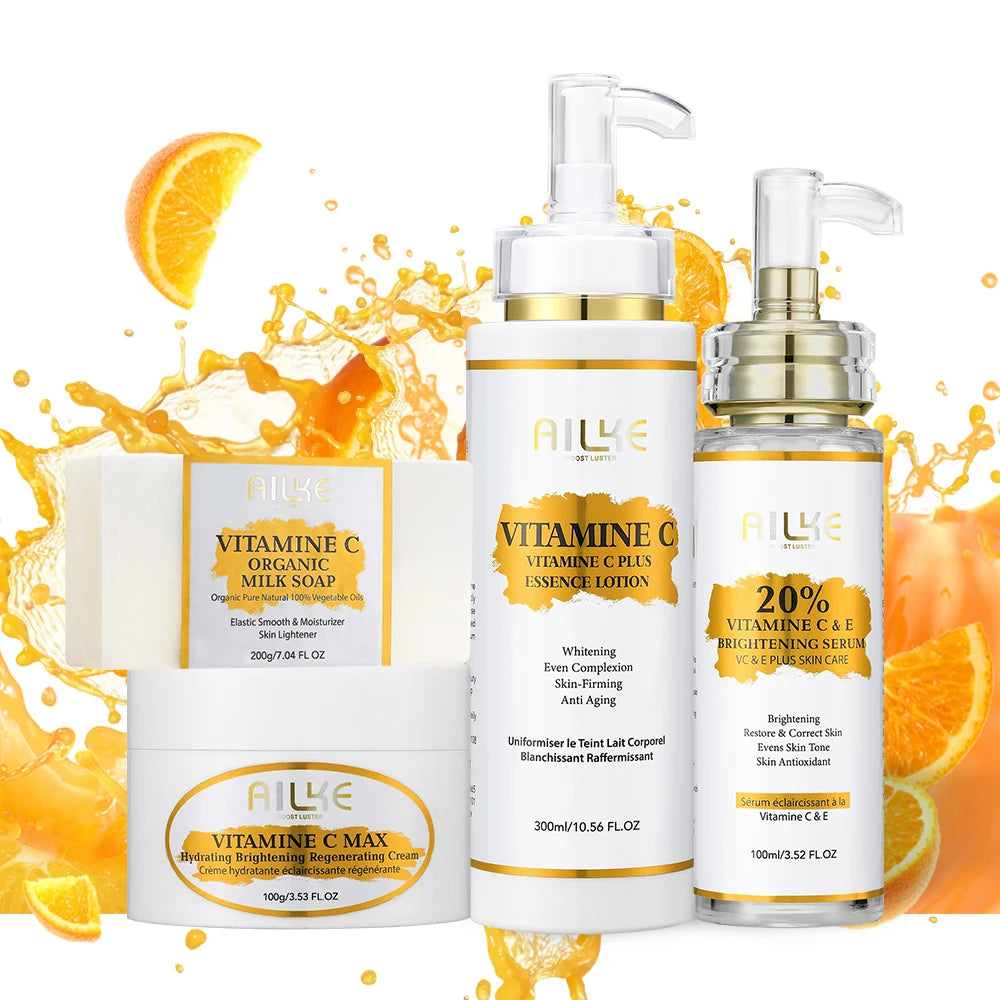 Kit AILKE Vitamine C - Sérum & Crème Éclaircissants Corps