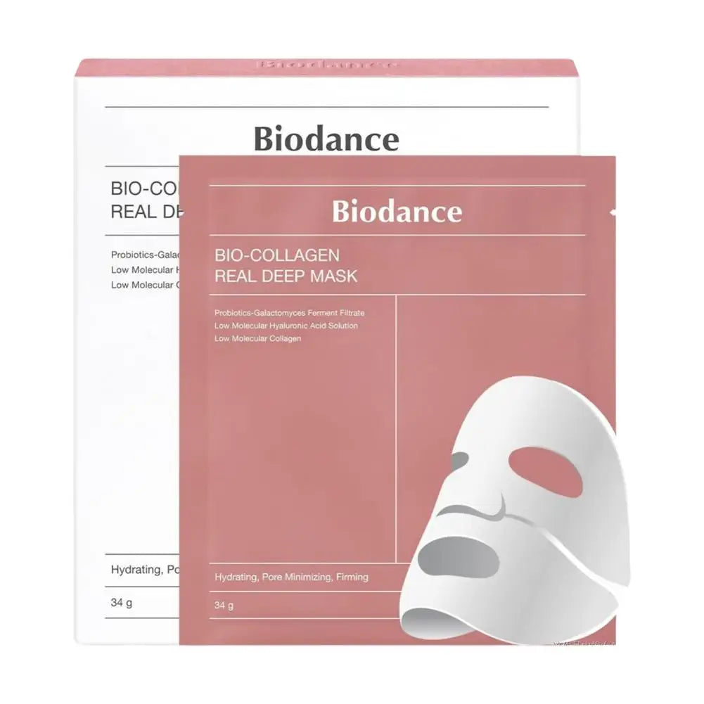 Biodance Professional Bio-Collagen Sheet Mask 34g*4pcs Travel Size Cream Mask Pink for Moisturizing Firming Face Made Crystal