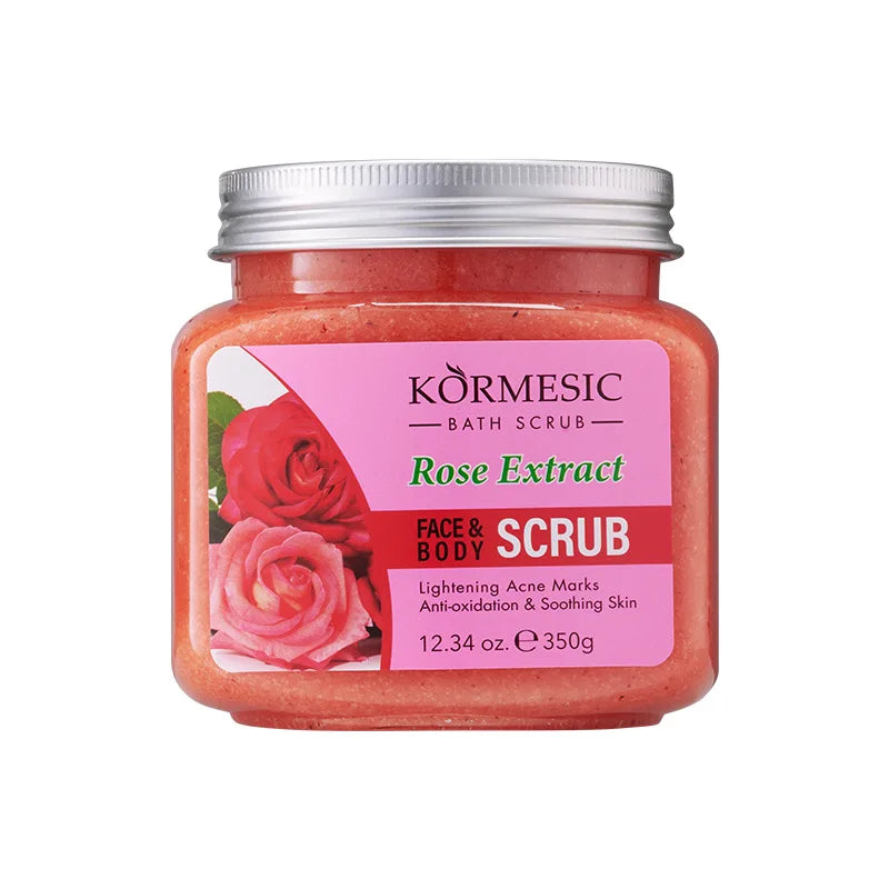 KORMESIC Crème de gommage corporel au curcuma Hydratant pour le visage Lait nettoyant en profondeur Rose Douce exfoliation du visage tendre Produit de soins de la peau