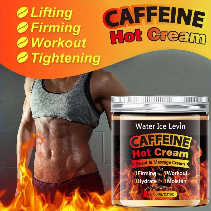 60g Caffeine Hot Massage Cream - Deeply Nourishing and Firming Moisturizer for Face and Body, Ideal for Post-Workout, Enhances Moisturizing System, Moisturizing Cream