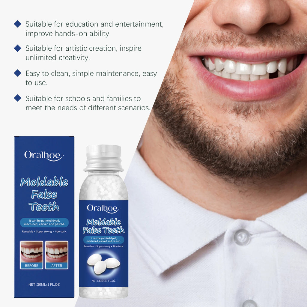 Colle Dentaire en Résine Solide 30ml - Réparation Temporaire des Dents et Comblement des Espaces