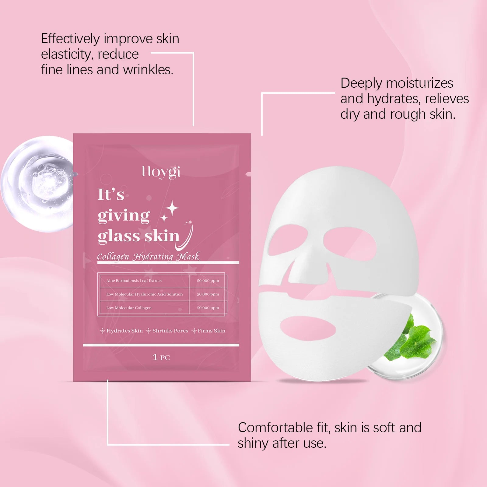 Masque Anti-Âge Collagène & Acide Hyaluronique