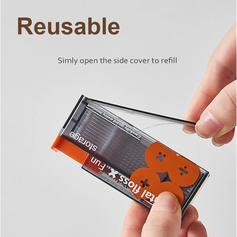 Automatic Dental Floss Storage Box Pop-Up Dental Floss Dispenser With 10Pcs Floss Dental Oral Hygiene Care Portable