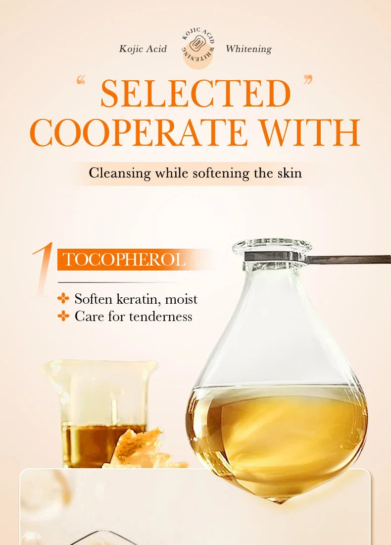 Savon Artisanal Éclaircissant Acide Kojique - Nettoyage Profond Hydratant Huile Essentielle Doux