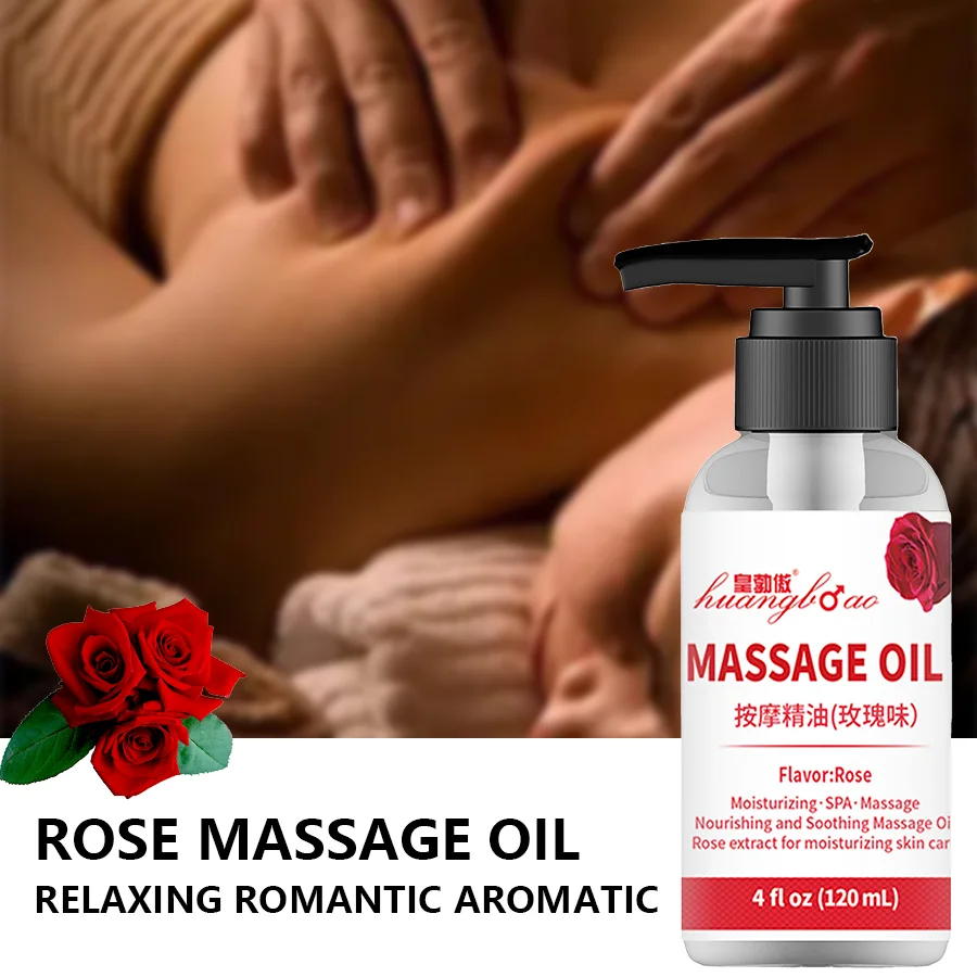 Huile Massage Corps Bio Naturelle à la Rose Relaxante Anti-Cellulite Muscles Endoloris Saint-Valentin Soirée Romantique