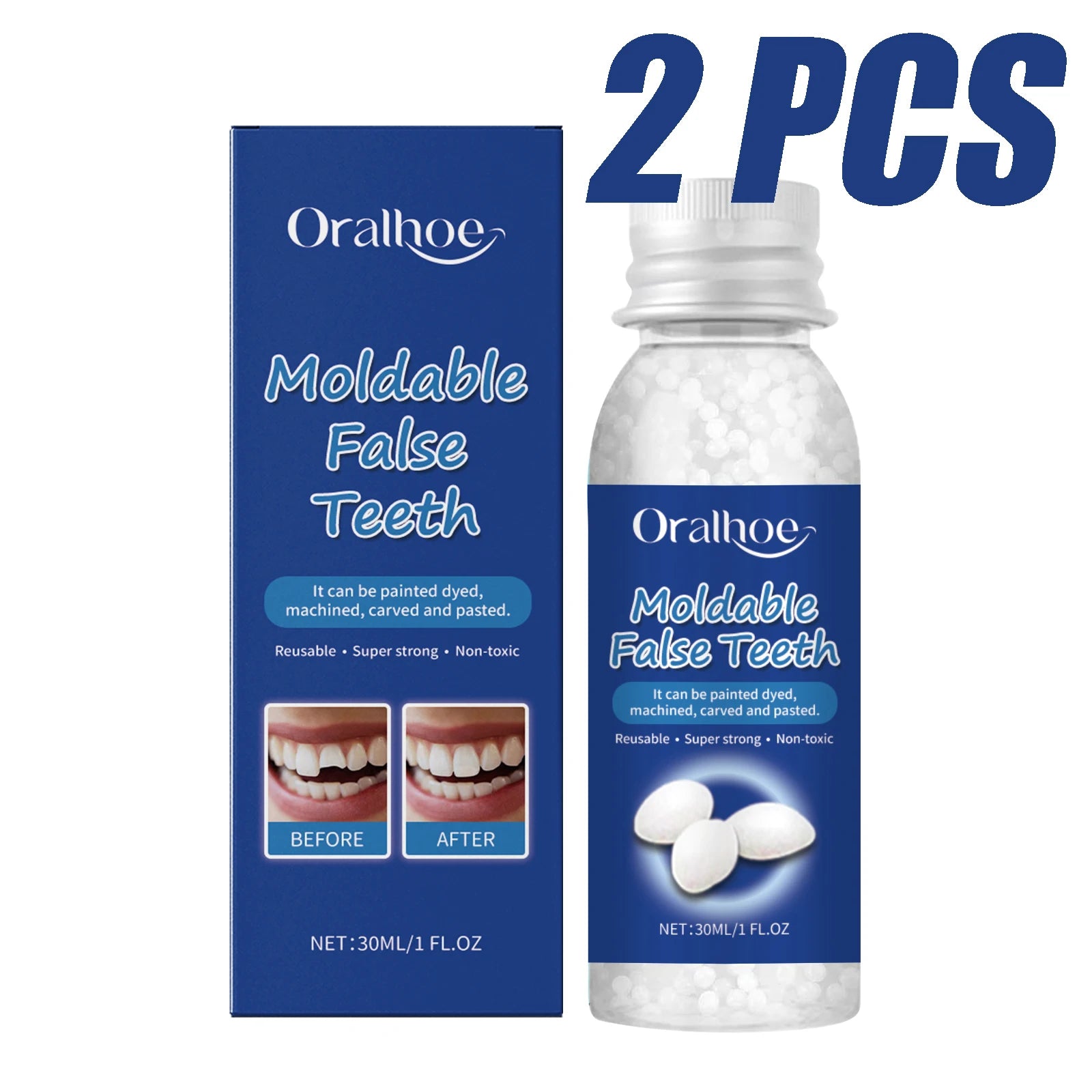 Colle Dentaire en Résine Solide 30ml - Réparation Temporaire des Dents et Comblement des Espaces