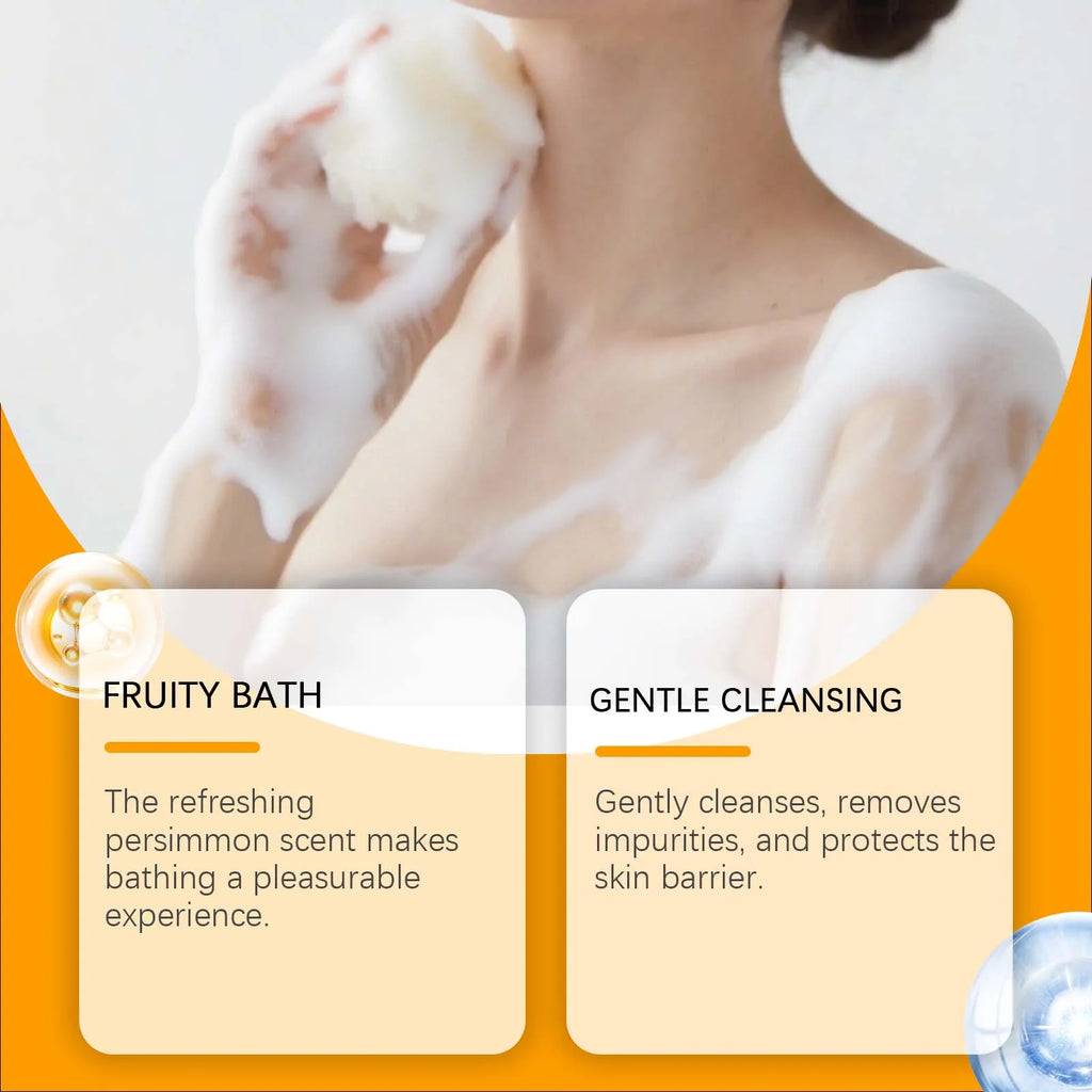 Savon de bain frais en persimmon, soin doux, nourrit et hydrate la peau, nettoie les feuilles, le parfum, hydrate, embellit la peau