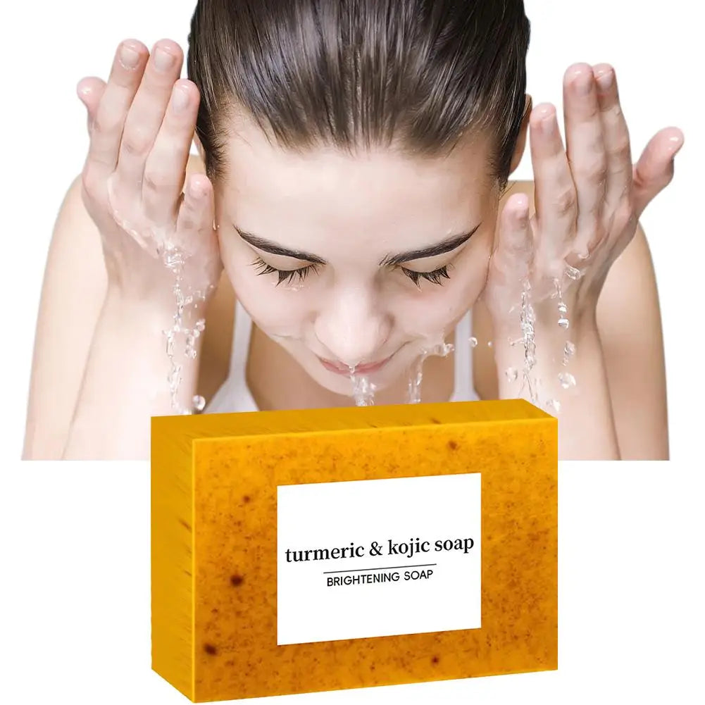 100g de savon à la main au curcuma, savon à l’acide kojique au citron, savon pour la douche et le visage Nettoyage en profondeur pour les soins de la peau du visage et du corps