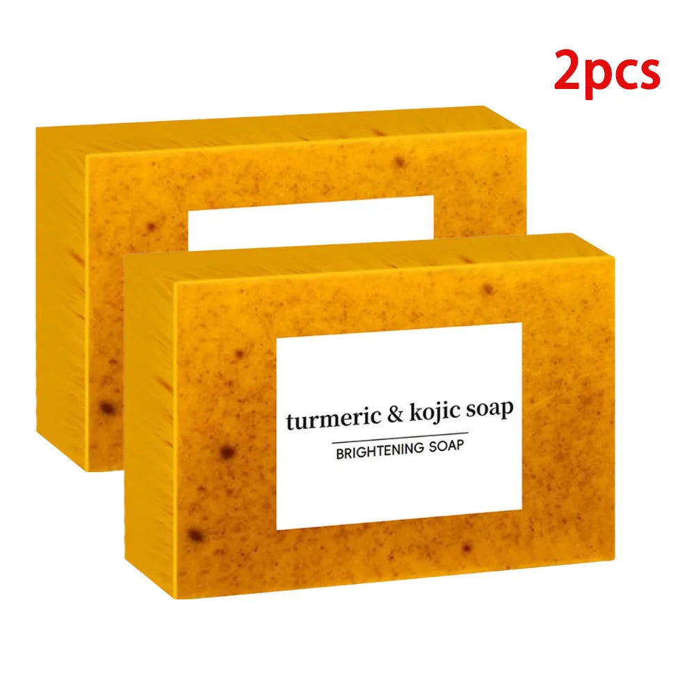 100g de savon à la main au curcuma, savon à l’acide kojique au citron, savon pour la douche et le visage Nettoyage en profondeur pour les soins de la peau du visage et du corps