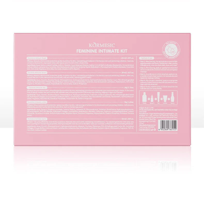 Kit Soins Intimes Femme KORMESIC 5 Pièces - Routine Quotidienne Nettoyant Éclaircissant Douceur