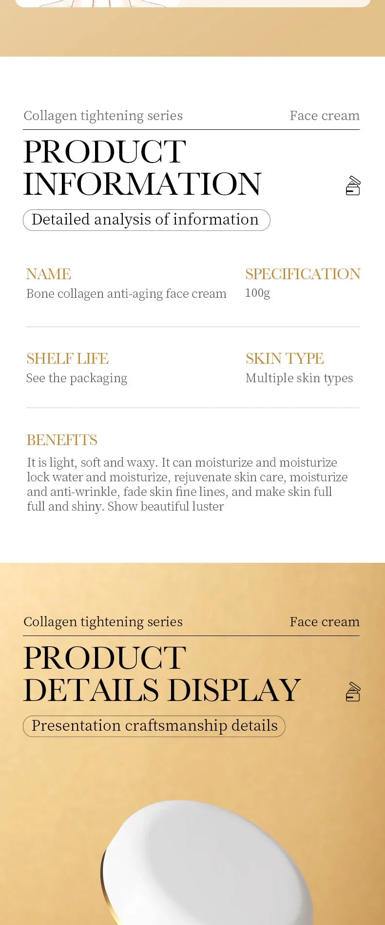 Crème Visage Raffermissante Collagène SADOER - Hydratante Nourrissante Beauté