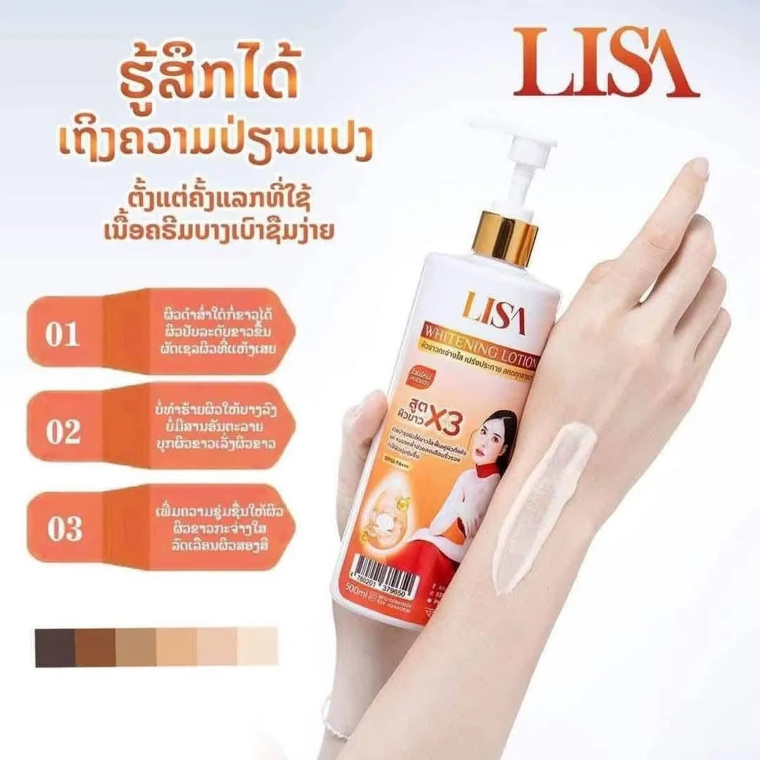 250ML/500M Thailand LISA Collagen Body Whites Élimine les taches brunes, éclaircit les taches, hydrate la peau ferme Blanc brillant lisse