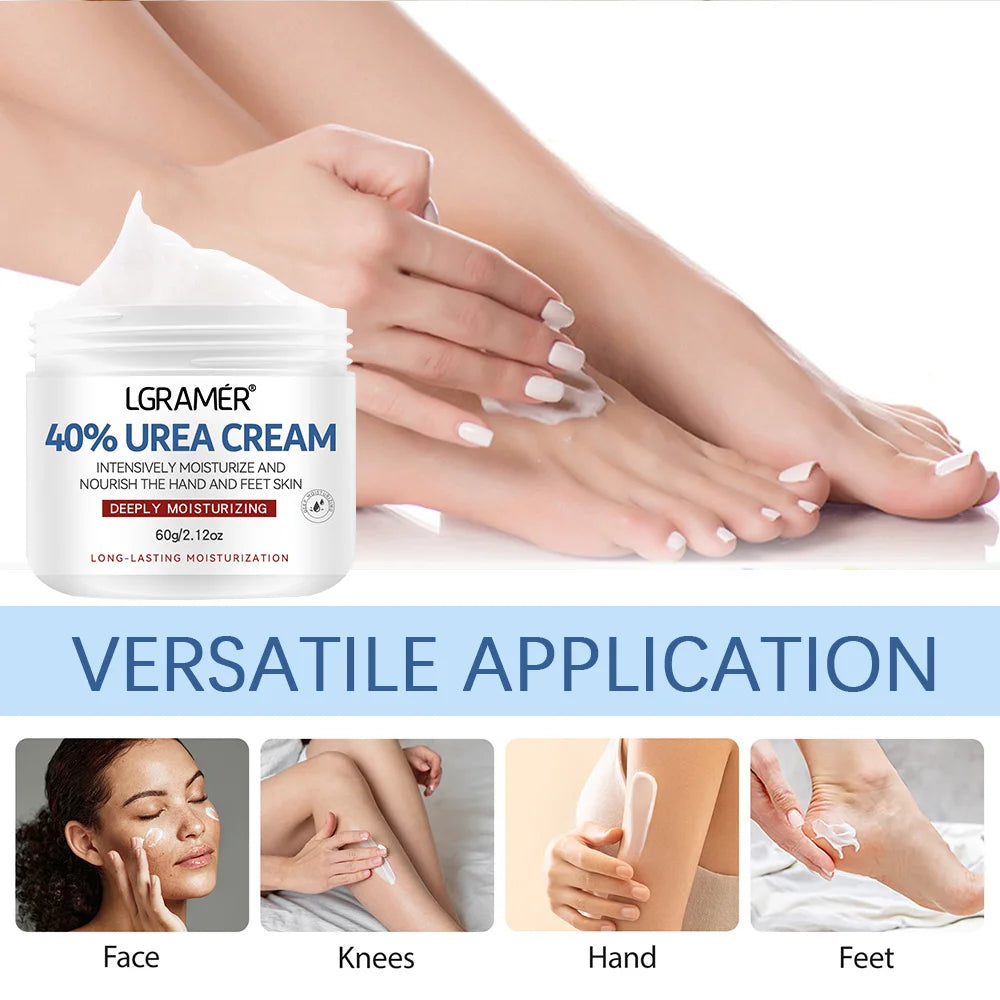 Crème à l'Urée 40% Hydratante Mains et Pieds Élimine Peaux Mortes Répare Peau Sèche et Gercée
