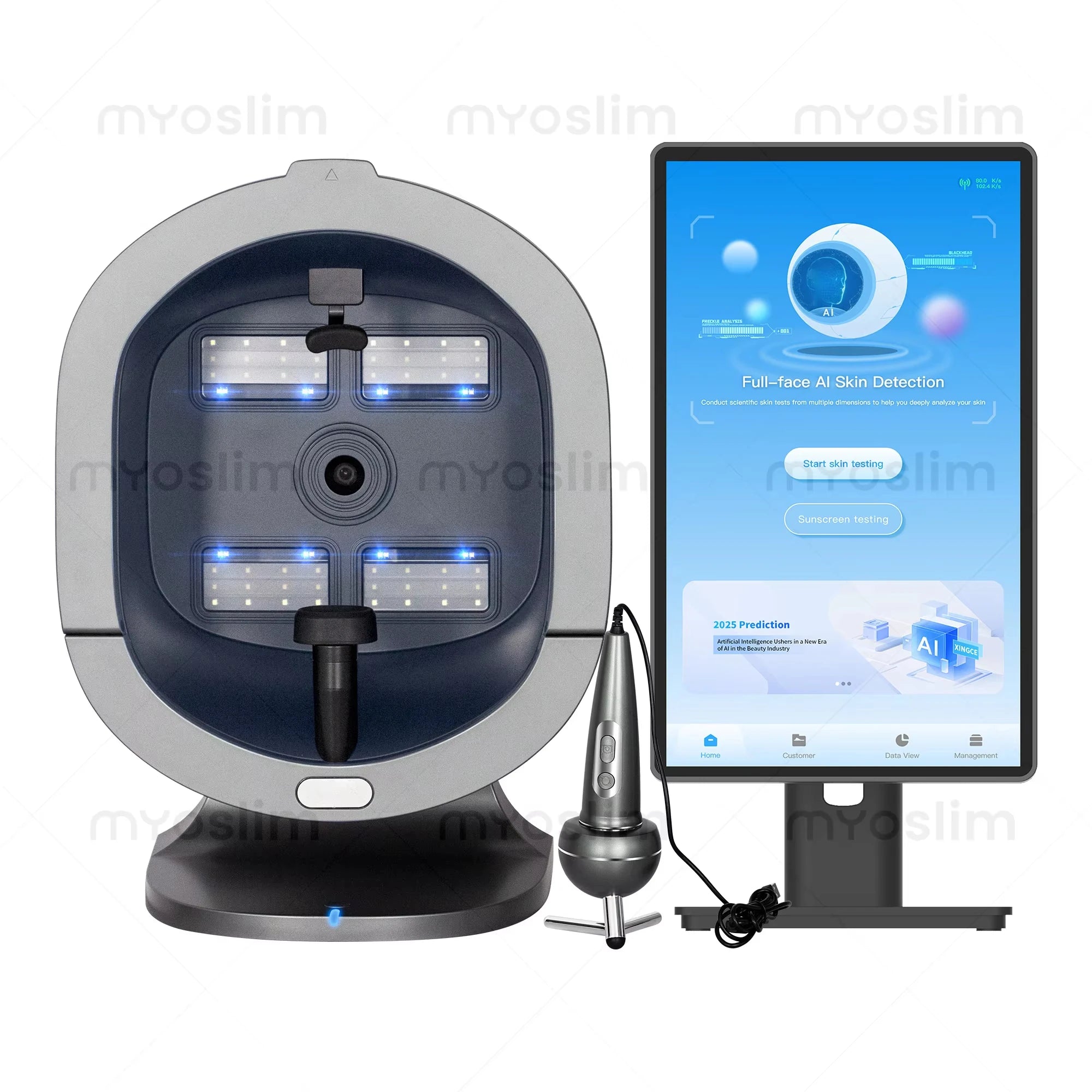 Desktop AI Technology Facial Scanner Device Skin Diagnostics Analyzer Facial Tester Magic Face Skin Analysis Machine