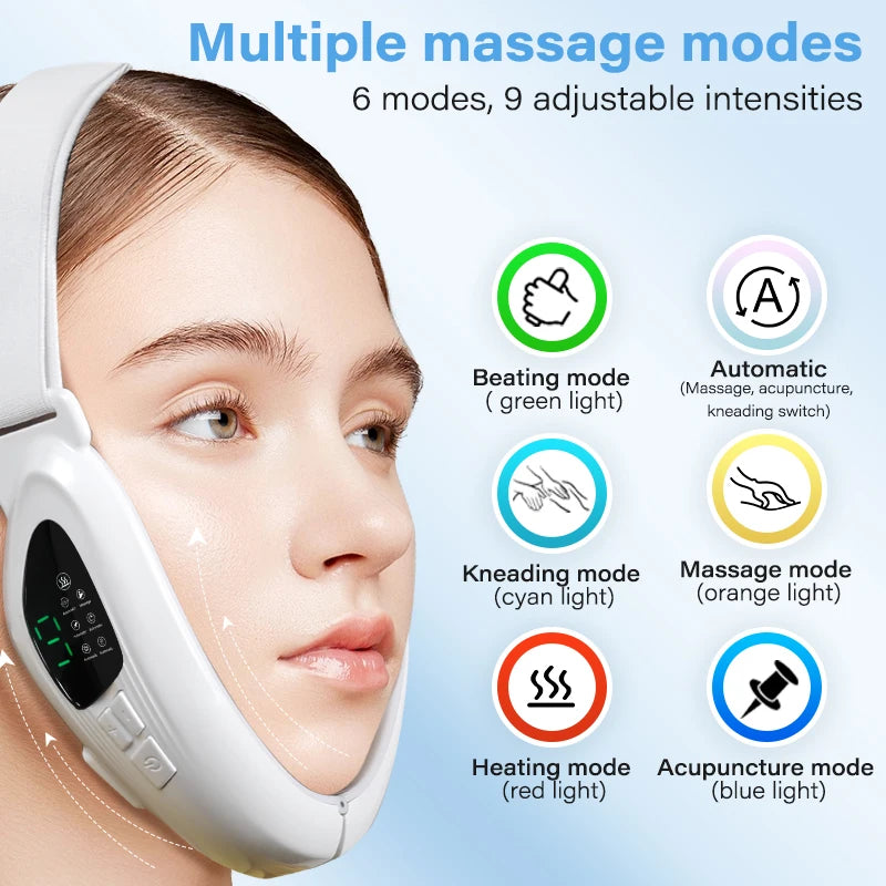 V Shaped Face Beauty Device with Remote Control LED Photon Face Lifting Massager Double Chin Removal Facial Beauty Instrument