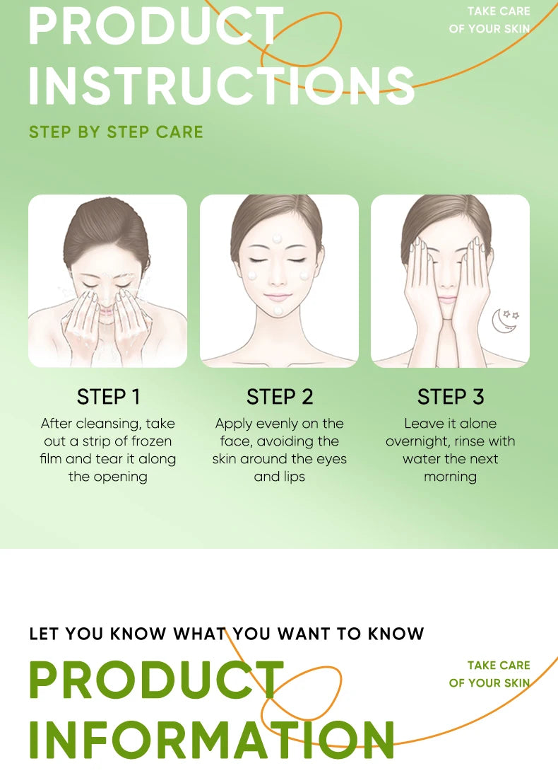 20pcs/box SADOER Aloe Vera Masques faciaux de sommeil Visage Hydratant Hydratant Blanchiment Anti-rides Masque Soins de la peau