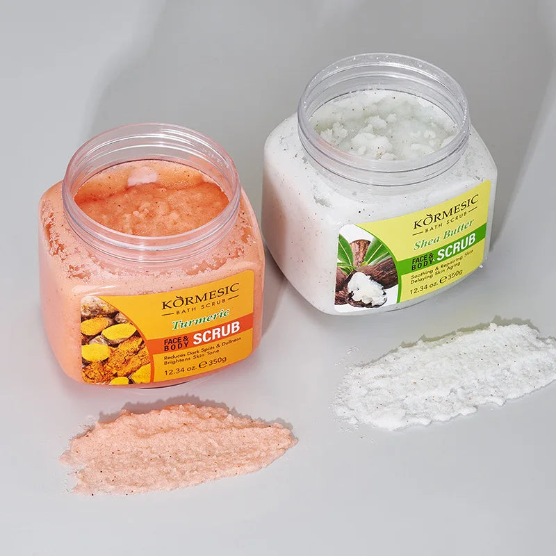 KORMESIC Crème de gommage corporel au curcuma Hydratant pour le visage Lait nettoyant en profondeur Rose Douce exfoliation du visage tendre Produit de soins de la peau
