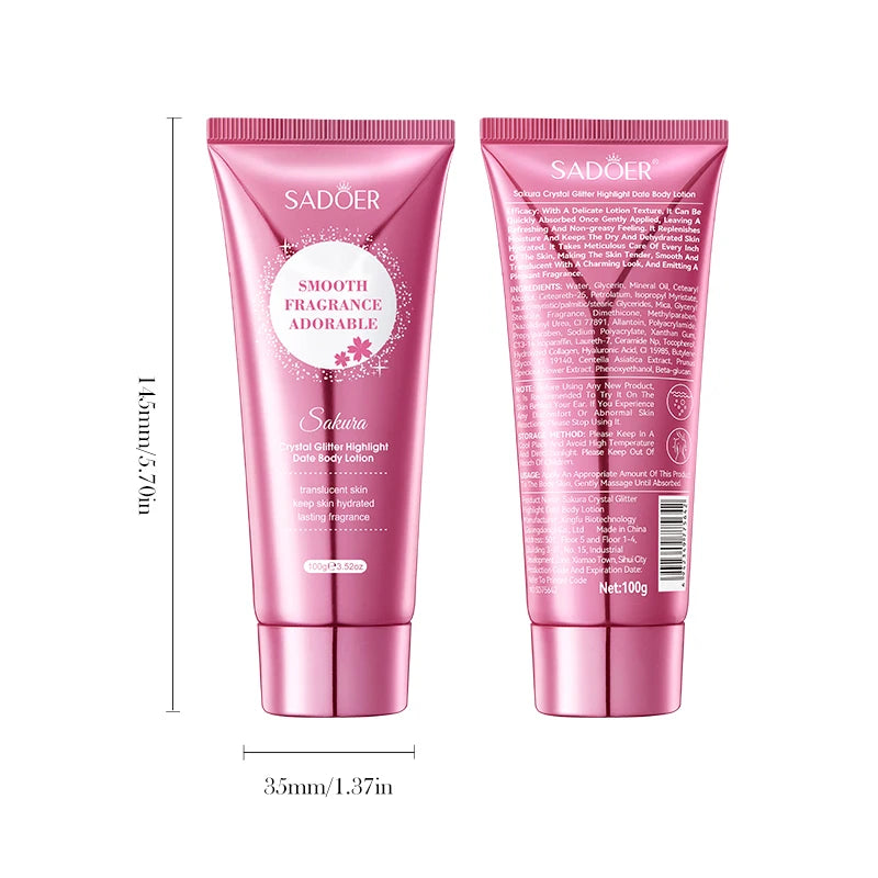 Lotion Corps Fleur de Cerisier Hydratante Éclat Cristallin Brillance Parfum Cerisier Hydratation Profonde