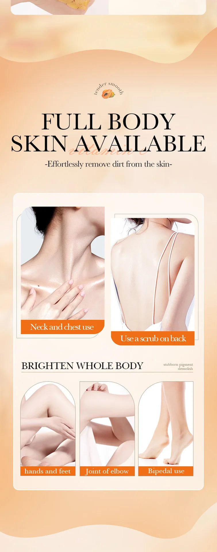 Crème Gommage Exfoliante Papaye Vitamine C 100g - Hypoallergénique Hydratante Nettoyage Profond