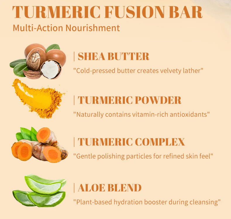 2pcs Savon au curcuma Nettoyage du visage Ton de la peau lisse éclatant Peau éclaircie Apaise Bain corporel Savon pour le visage fait à la main Soins de la peau