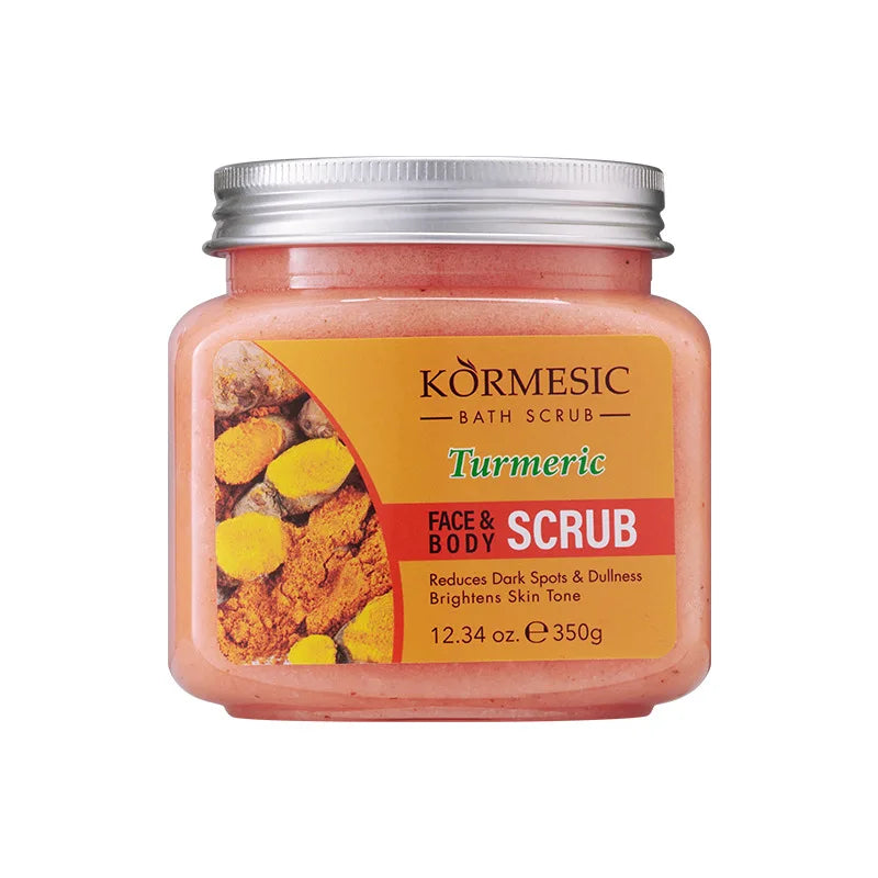 KORMESIC Crème de gommage corporel au curcuma Hydratant pour le visage Lait nettoyant en profondeur Rose Douce exfoliation du visage tendre Produit de soins de la peau
