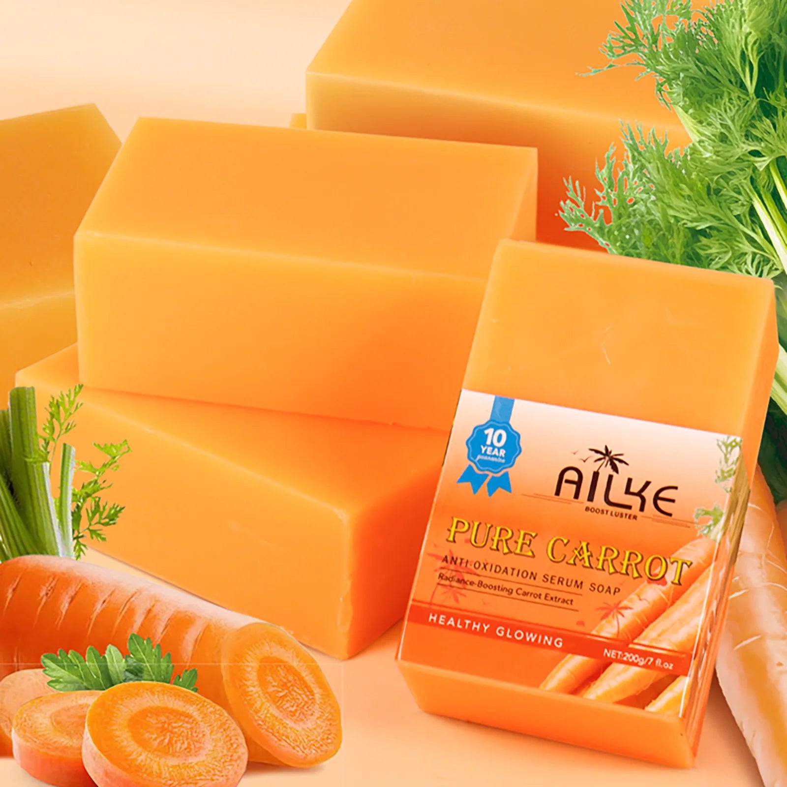 AILKE – sérum Anti-oxydation naturel pur carotte, barre de savon blanchissante pour tous les Types de peau, nettoyage des taches, avec vitamine C