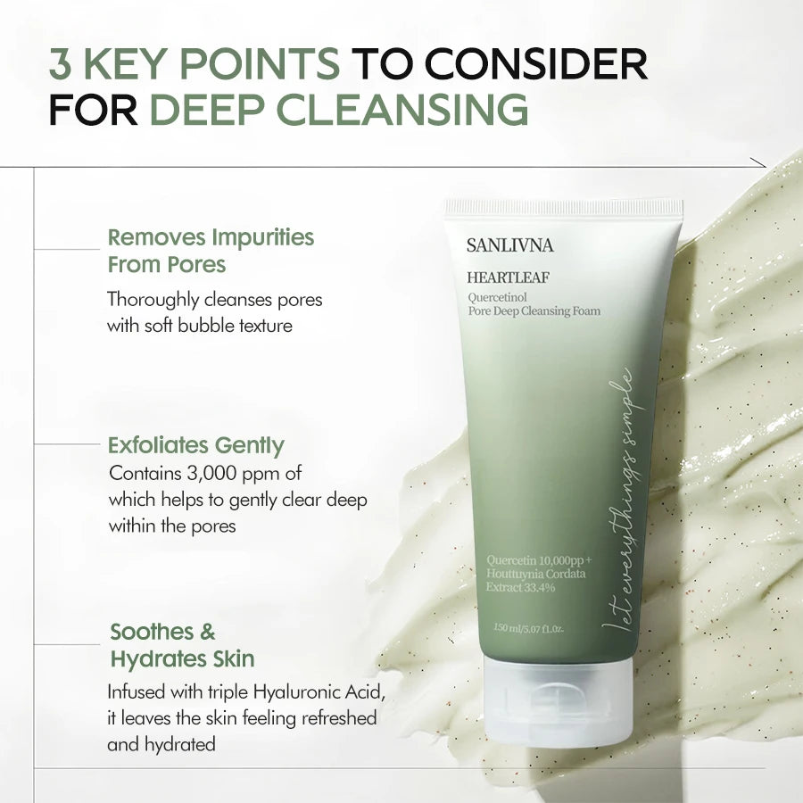 Sanlivna – ensemble coréen de 4 pièces pour soins de la peau, feuille de cœur, équilibre et éclaircissement de l'huile avec complexe apaisant