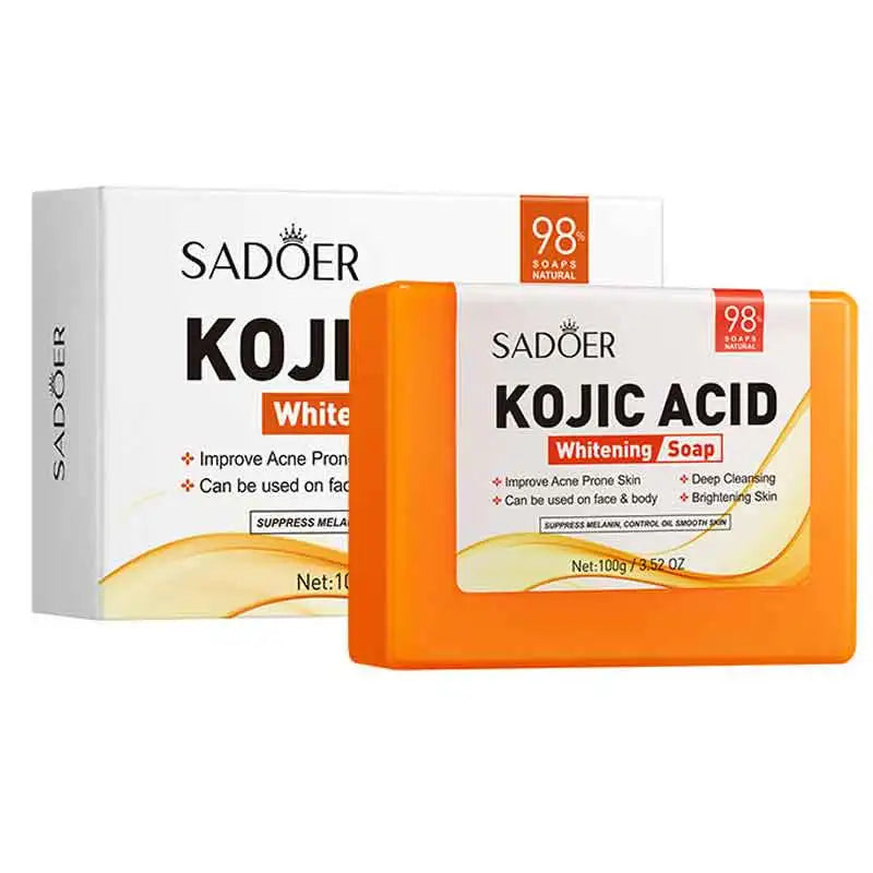 Savon Artisanal Éclaircissant Acide Kojique - Nettoyage Profond Hydratant Huile Essentielle Doux