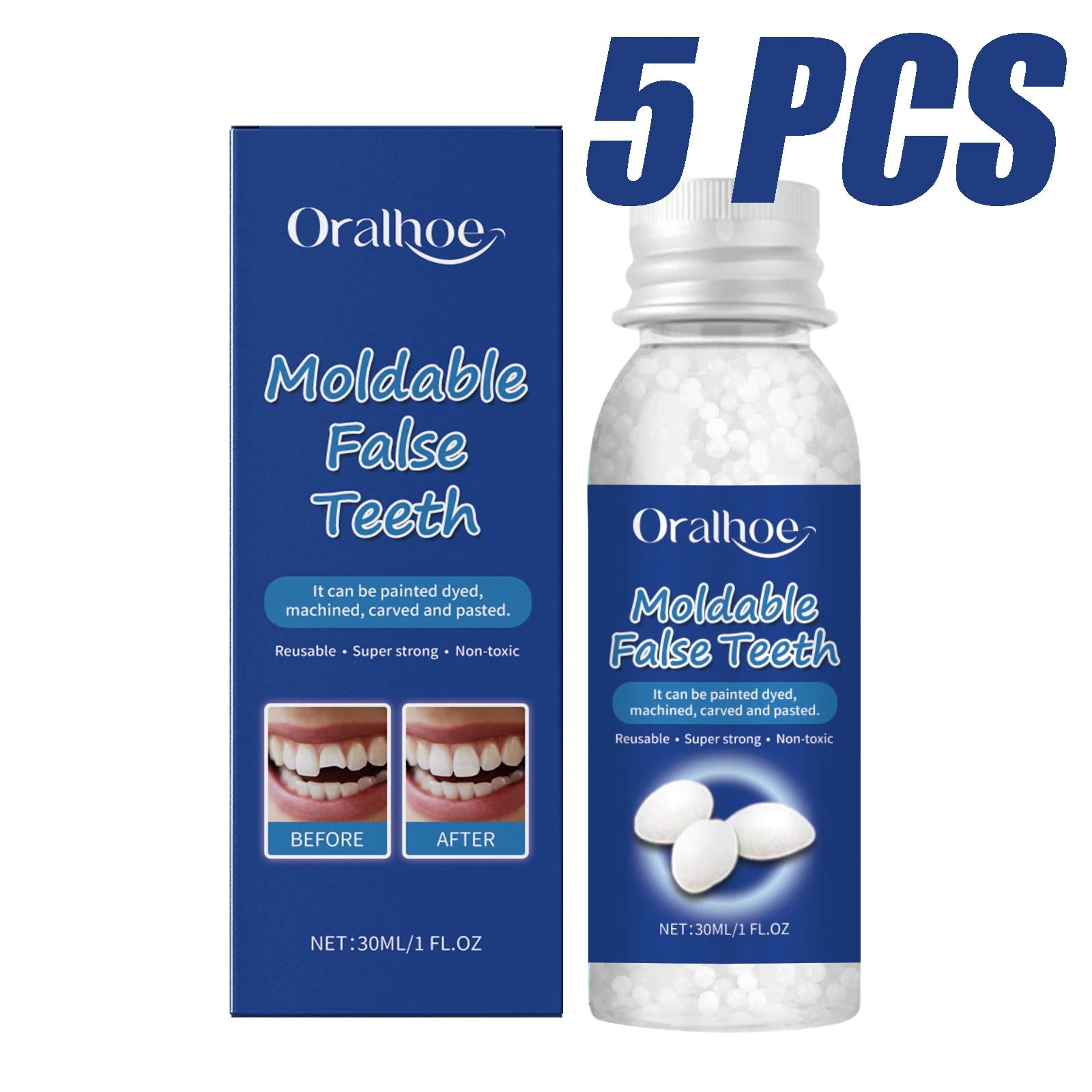 Colle Dentaire en Résine Solide 30ml - Réparation Temporaire des Dents et Comblement des Espaces