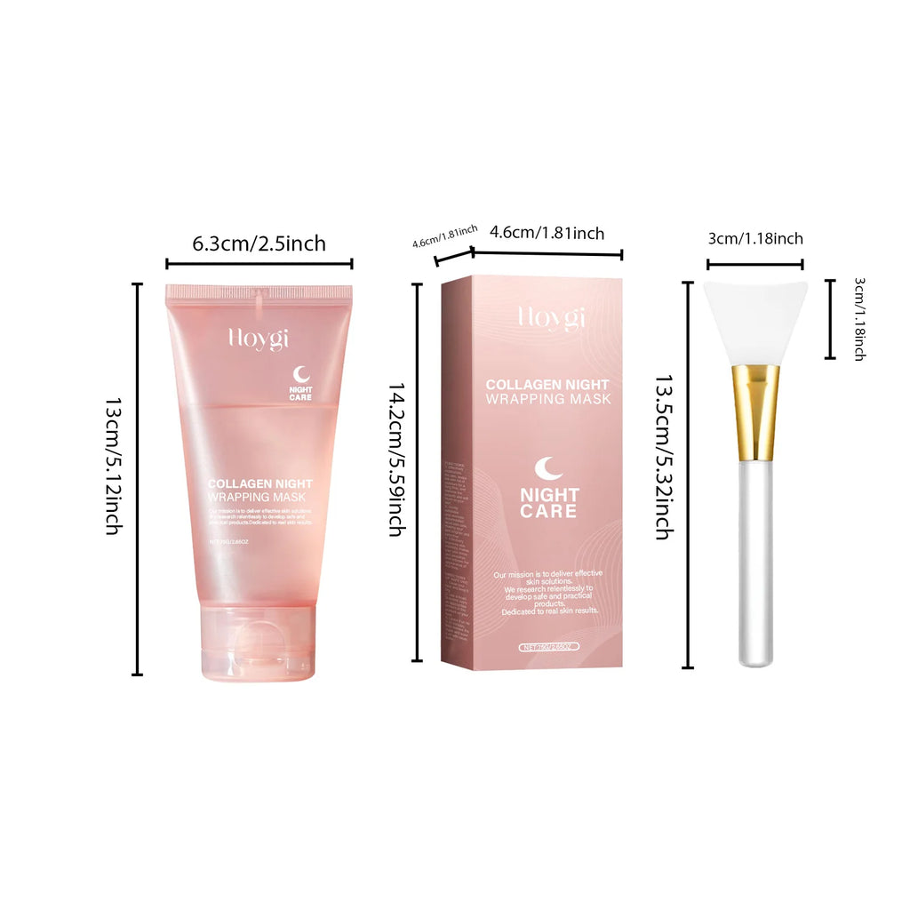 Collagen Peel-off Mask Deep Hydrating Fade Fine Lines Firming Shrink Pores Brightening Overnight Wrapping Mask Face Skin Care