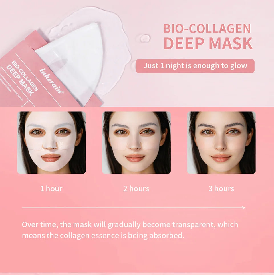 Masque Hydrogel Bio-Collagène - Hydratation Profonde Nuit - Raffermissant Anti-Âge
