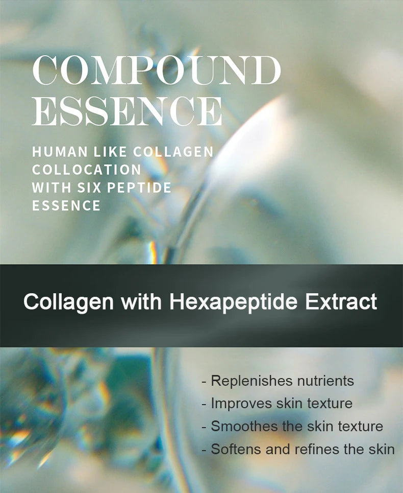 Essence d’acide hyaluronique Crème en poudre de collagène Réparation du visage Hydratant Ligne fine Lifting Raffermissant Soins de la peau éclaircissants